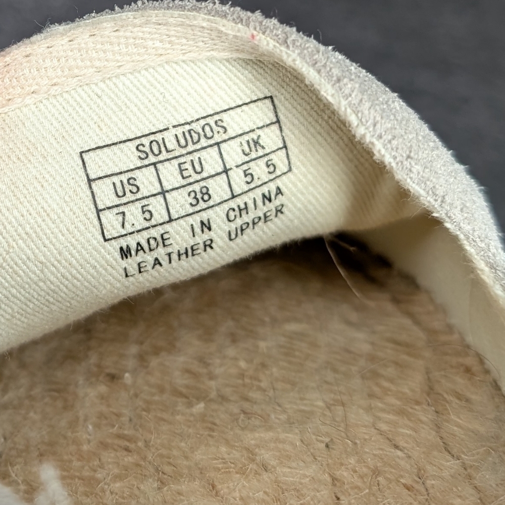 Soludos Suede Espadrille Platform Smoking Slippers Grey Women's 7.5 - Picture 9 of 12